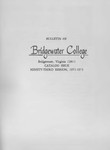 Bridgewater College Catalog, Session 1972-73