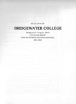 Bridgewater College Catalog, Session 1981-82