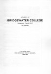 Bridgewater College Catalog, Session 1989-90