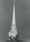 Bridgewater Church of the Brethren steeple, December 1991 by Bridgewater College