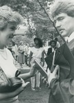 Bridgewater College, A graduate and a woman talking, May 1984 by Bridgewater College