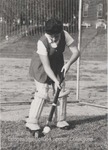 Bridgewater College, Photograph of Roma DeBolt playing field hockey, circa 1957 by Bridgewater College