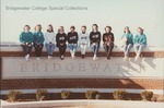 Bridgewater College, Daleville Hall Third Floor residents floor portrait on college entrance sign, 1991 by Bridgewater College