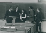 Bridgewater College, Les Feldmann (photographer), Staged group action scene of the Debaters, circa 1970 by Les Feldmann