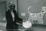 Bridgewater College, Sherrie Wampler with a teaching tool, April 1984 by Bridgewater College