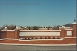 Bridgewater College entry gate at College View Drive and Dinkel Avenue, 16 April 1991 by Bridgewater College