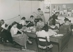 Bridgewater College, A sewing class in the clothing laboratory of Rebecca Hall, probably early 1950s by Bridgewater College