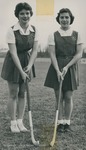 Bridgewater College, Portrait of field hockey players Carolyn Ikenberry and Emily Faulkner, circa 1952 by Bridgewater College