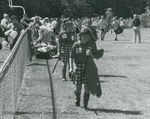 Bridgewater College, Carolyn Anderson and other field hockey players leaving field, Sept 1993 by Bridgewater College