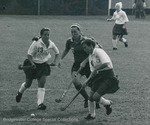 Bridgewater College, Field hockey game action photograph featuring Lynette Ginder and Amber Cropper, 1990s by Bridgewater College