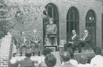Bridgewater College, Margaret Flory Wampler speaking at Flory Hall dedication, 18 May 1985 by Bridgewater College