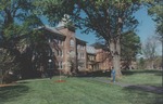 Bridgewater College, Person on walkway in front of east Flory Hall, undated