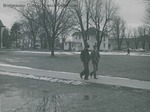 Bridgewater College, Carl Minchew (photographer), Students walking with the George B. Flory House in the background, circa 1970 by Carl Minchew