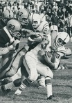 Bridgewater College, Football action photo featuring E. B. Daniels, circa 1967 by Bridgewater College
