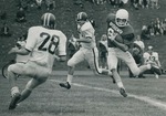 Bridgewater College, Football action photograph featuring Neal Hudson, early 1970s by Bridgewater College