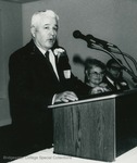 Bridgewater College, Cletus E. Houff speaking after receiving an Outstanding Service Award, 6 April 1984 by Bridgewater College