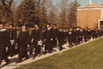 Bridgewater College, Founder's Day processional outside the Alexander Mack Memorial Library, April 1985 by Bridgewater College