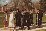 Bridgewater College, The marshals and platform party walking in the Founder's Day processional, April 1985 by Bridgewater College