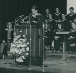 Bridgewater College, Virginia Governor Charles S. Robb speaking at Founder's Day, 12 April 1985 by Bridgewater College