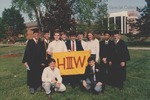 Bridgewater College, Heritage Hall 3rd Floor West students at commencement, circa 1991 by Bridgewater College
