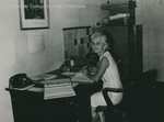 Bridgewater College Chemistry professor Dr. Liberty Casali at her desk, circa 1965 by Bridgewater College