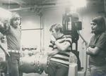 Bridgewater College, Students in a mechanical room, probably Interterm 1972 by Bridgewater College