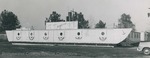 Bridgewater College, North Hall Annex decorated as a steamship at Homecoming, 21 Oct 1956