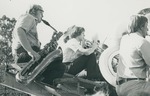Bridgewater College, Bob Anderson (photographer), Students playing brass instruments on a float at Homecoming, 1973 by Bob Anderson