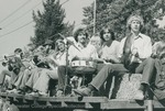 Bridgewater College, Ed Novak (photographer), Students playing musical instruments on a hayride at Homecoming, undated by Ed Novak