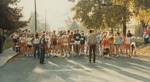 Bridgewater College, People lined up to run in the Homecoming 5-K, Oct 1981