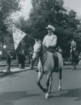 Bridgewater College, Professor William Barnett representing the Riding Club in the Homecoming Parade, 1981 by Bridgewater College
