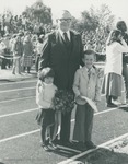 Bridgewater College, President Wayne F. Geisert with Mollie Miracle and Dan Bender at Homecoming, 1981