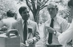Bridgewater College, Men talking at Homecoming, 1982 by Bridgewater College