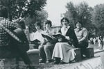 Bridgewater College, Students singing on a float at Homecoming, 1982 by Bridgewater College