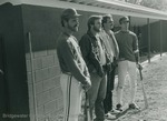 Bridgewater College, Class of 1983 members watching the alumni varsity baseball game at Homecoming, 1983
