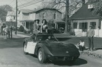 Bridgewater College, Homecoming court members Angie Foster and Rhea McChesney in the parade, 1984