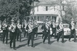 Bridgewater College marching band in the Homecoming Parade, late 1960s or early 1970s by Bridgewater College