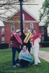 Bridgewater College, International students posing with country names, 3 April 2002 by Bridgewater College