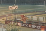 Bridgewater College, Looking over Jopson Field press box to scoreboard, 21 December 1995 by Bridgewater College