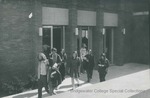 Bridgewater College, Students exit the Kline Campus Center, undated by Bridgewater College