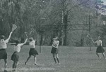 Bridgewater College, Joe Powell (photographer), lacrosse action photograph featuring Mary Anna Sanders, circa 1969 by Joe Powell