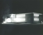 Bridgewater College, Alexander Mack Memorial Library at night, circa 1963 by Bridgewater College