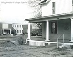 Bridgewater College, Alexander Mack Memorial Library from Flory House, circa 1969 by Bridgewater College