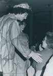 Bridgewater College, Players interacting with a guest at Madrigal Dinner, Dec 1980