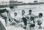 Bridgewater College, Students practice a water rescue at the Nininger Hall swimming pool, May 1983 by Bridgewater College