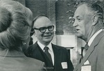 Bridgewater College, Edith Miller, President Wayne F. Geisert and former Governor Mills E. Godwin Jr., 9 May 1980 by Bridgewater College