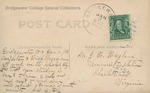 Bridgewater College, Back of James A. Fry postcard to John W Wayland about rebuilding destroyed gymnasium, 1 January 1908 by Bridgewater College