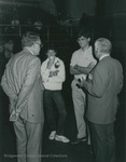 Bridgewater College, Student Phil Spickler, his sister and his father, with Dr. Dale Ulrich on Parents' Day, Oct 1985 by Bridgewater College