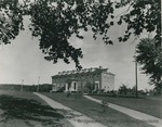 Bridgewater College, Rebecca Hall with two parallel walkways in front, undated by Bridgewater College