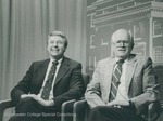Bridgewater College, Photograph of Judges Pasco Bowman and James Turk, probably on the Bidgewater College Presents tv show, undated by Bridgewater College